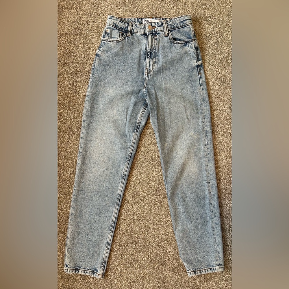 Zara Women's Straight-Leg Jeans - Light Blue